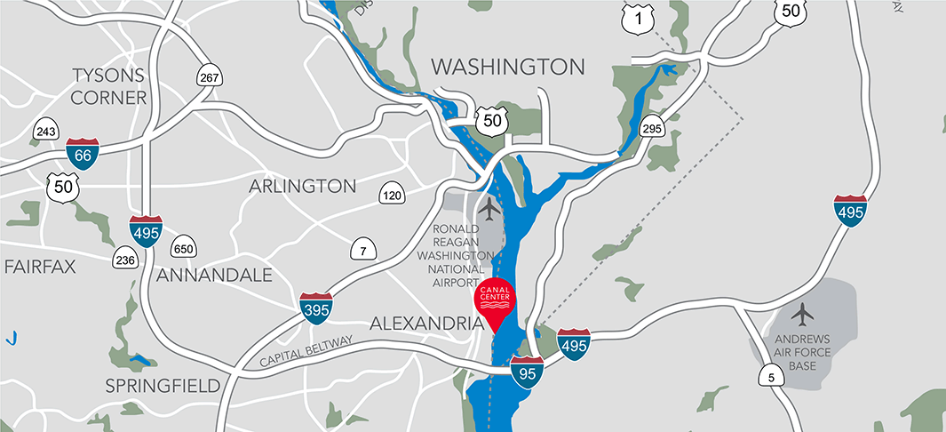 Washington DC-area map with Canal Center